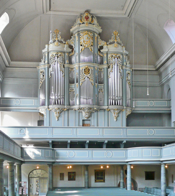 1739 Johann Christoph Wiegleb organ at St.  Gumbertus Church in Ansbach, Germany