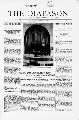 December 1909 issue of The Diapason