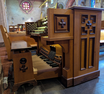 Berghaus console, St. Catherine of Siena – St. Lucy & St. Giles Parish, Oak Park, Illinois