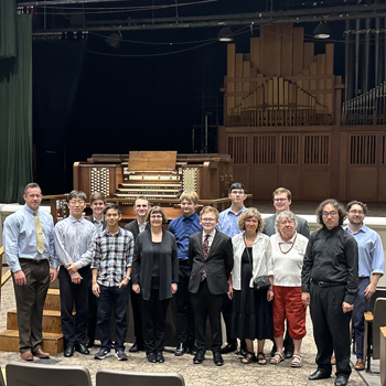 Students and faculty of the University of North Texas inaugural summer organ academy