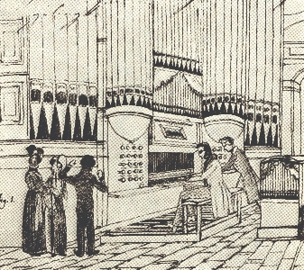 Mendelssohn at the organ of the Heiliggeistkirche in Heidelberg