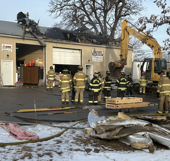 The Fabry, Inc., shop in Antioch, Illinois, after the fire