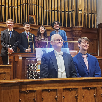 Front row: William James Lawson and Brian Snyder; back row: Paul Barber, Alex Liu, Rachel Pitt, and Felipe Alvarez Ruiz (photo credit: John Lawson)