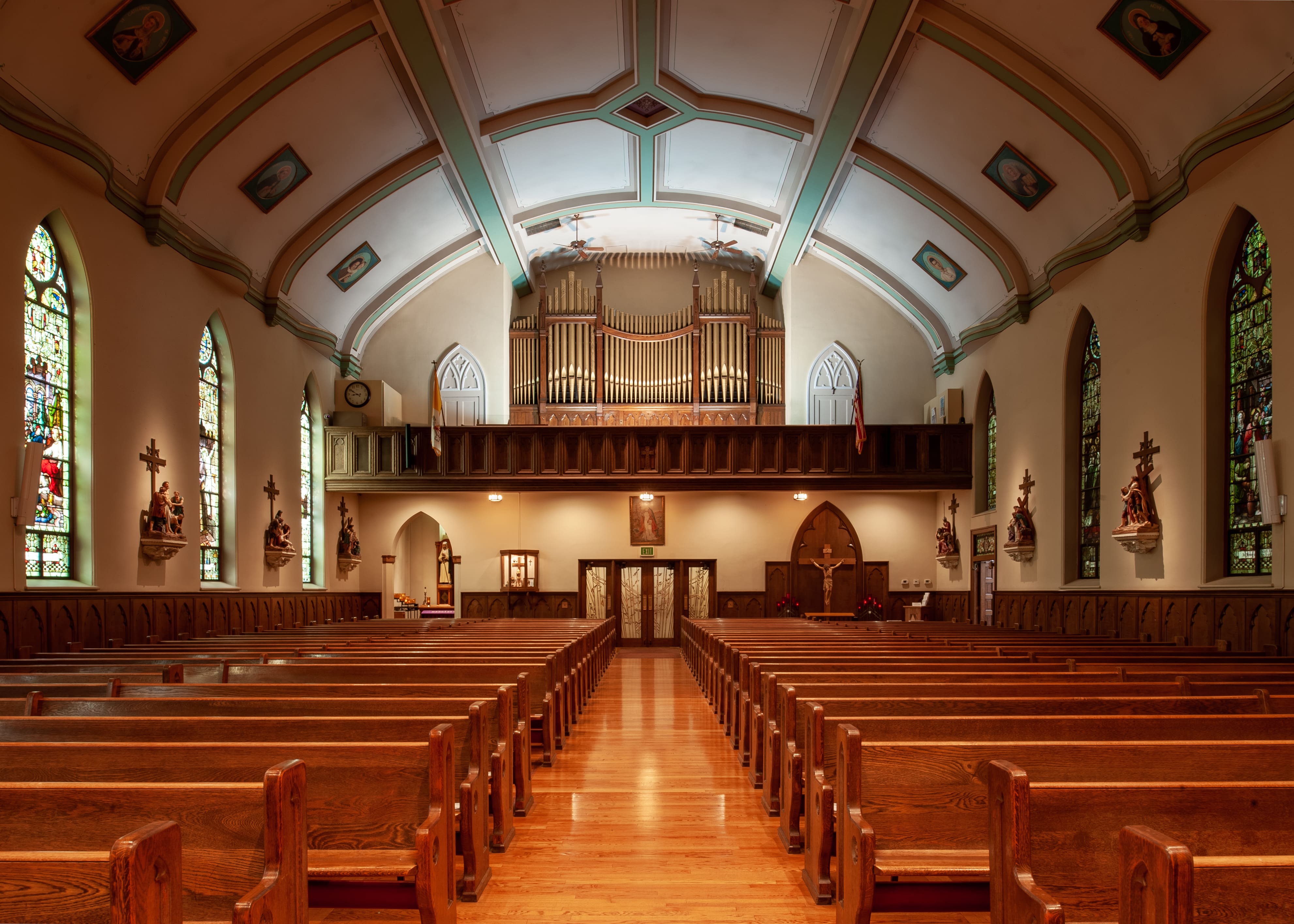 The organ from the church floor
