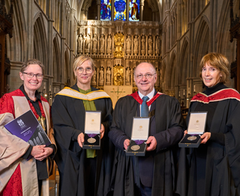 Royal College of Organists President Sarah MacDonald, Sofi Jeannin, Gary Cole, and Cecilia McDowall