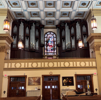 Ruffatti gallery organ case, Sacred Heart of Jesus Catholic Church, Grand Rapids, Michigan