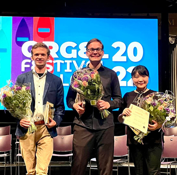 Schnitger Organ Competition winners: Martien de Vos, Stephan Pollhammer, and Sunkyung Noh (photo credit: Victor Baena)