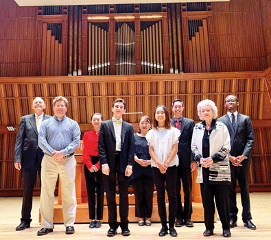 Back row: James Kibbie, Yong Zhang, Jihye Choi, Josiah Hamill, Stephen Price; front row, Mark Herris, Daniel Colaner, Rebecca Lee, Wilma Jensen