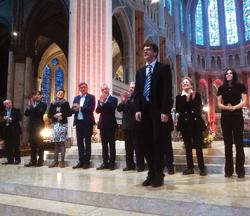 Jonannes Zeitler with competitors and jury, Chartres Cathedral, France