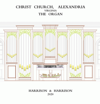 Rendering of Harrison & Harrison, Ltd., organ for Christ Church Episcopal, Alexandria, Virginia
