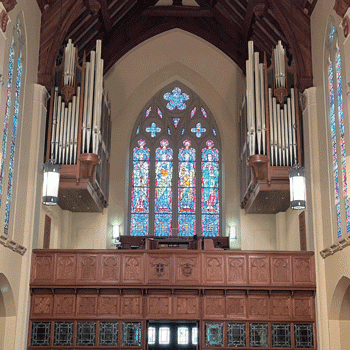 Rendering of future gallery divisions of Létourneau Pipe Organs Opus 140, St. John’s Lutheran Church, San Antonio, Texas