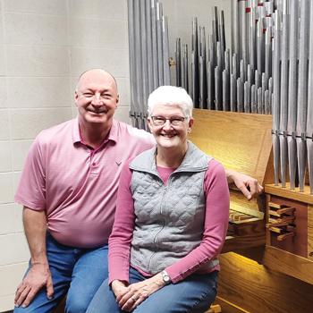 JR Neutel with Cynthia Smith at Reuter Organ Company Opus 2166, Garvy Fine Arts Center, Washburn University, Topeka, Kansas