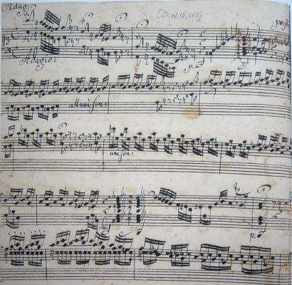 Ringk manuscript of Bach BWV 565