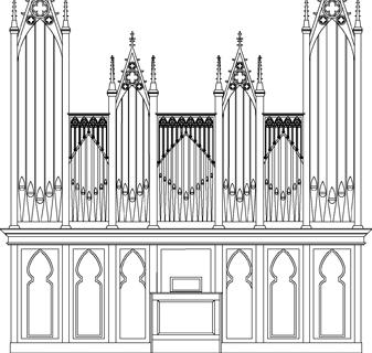 Rendering, Saint John’s Abbey Organ Builders Opus 5, Saint Louis Bertrand Catholic Church, Louisville, Kentucky