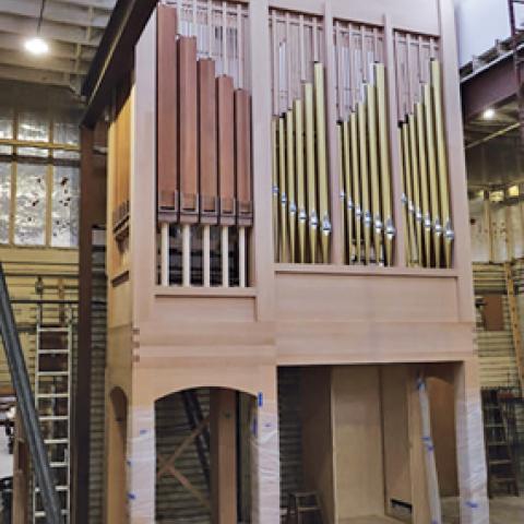 Antiphonal organ in the Holtkamp shop