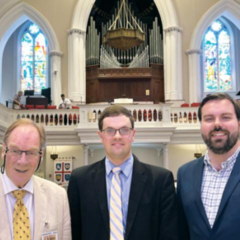 Murray Somerville, Thomas Heidenreich, and Nicholas Quardokus, at St. Matthew’s Lutheran Church