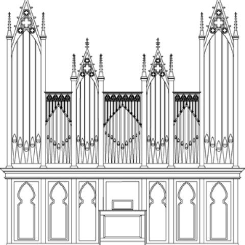 Rendering, Saint John’s Abbey Organ Builders Opus 5, Saint Louis Bertrand Catholic Church, Louisville, Kentucky