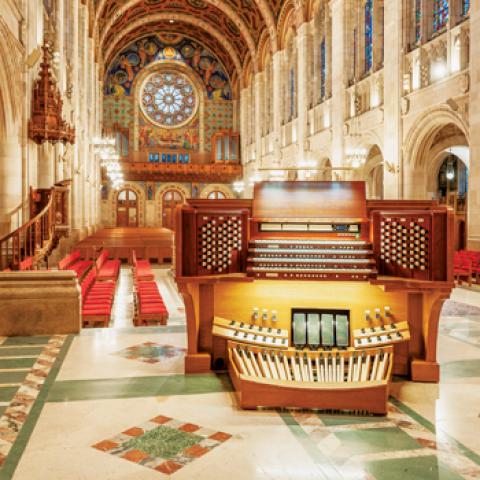 Skinner organ console, Our Lady, Queen of the Most Holy Rosary Cathedral, Toledo, Ohio
