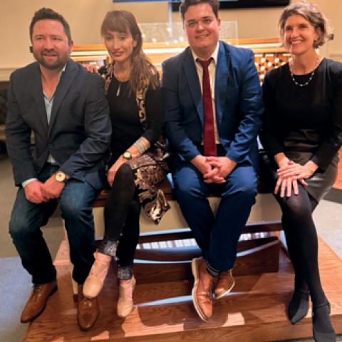 Participants in Potomac program: Josh Dove, managing director, Viscount Organs USA; Carol Williams; Samuel Gray; Reverend Emily D’Andrea, senior pastor