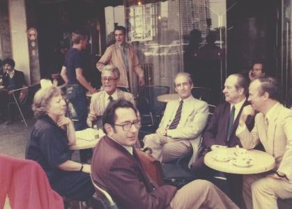 Huguette Dreyfus, Robert Veyron Lacroix, Gustav Leonhardt, Ruggero Gerlin, Kenneth Gilbert, and Janos Sebestyen in 1975 (photo courtesy of Robert Tifft) Huguette Dreyfus and friends